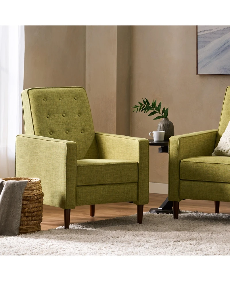 Streamdale Mid-Century Modern Button-Tufted Recliner With Beech Wood Legs