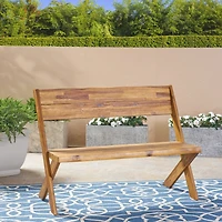 Streamdale Sandblast Acacia Wood Bench With Reclining Backrest