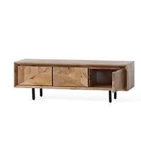 Streamdale Furniture Boho Mango Wood Tv Stand with Storage
