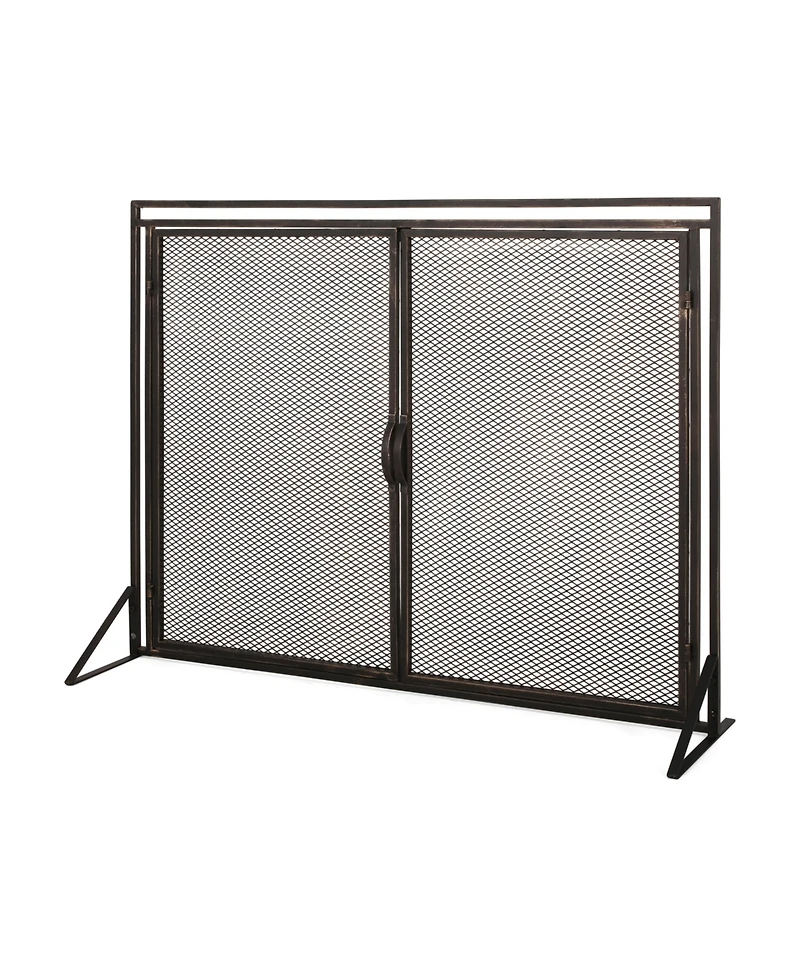 Streamdale Samantha Matte Black Iron Fireplace Screen