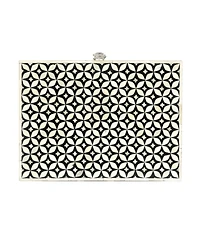 Simplie Fun Mango Wood Bone Inlay Nightstand With 3 Drawers