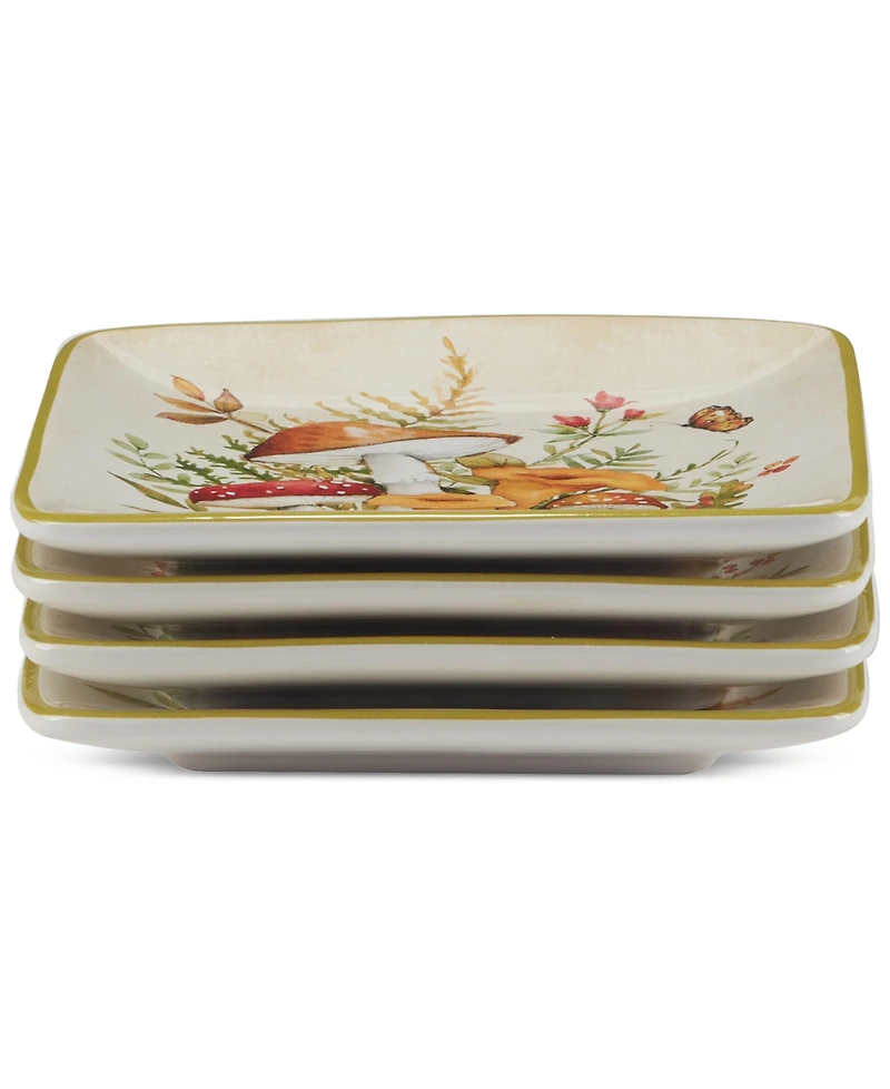 Certified International Woodland Critters Canape Plates, Set of 4