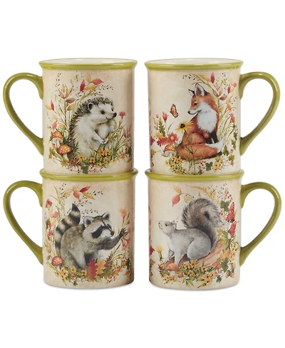 Certified International Woodland Critters Mugs, Set of 4