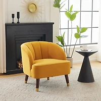 Streamdale Stylish Velvet Barrel Accent Chair with Sturdy Legs