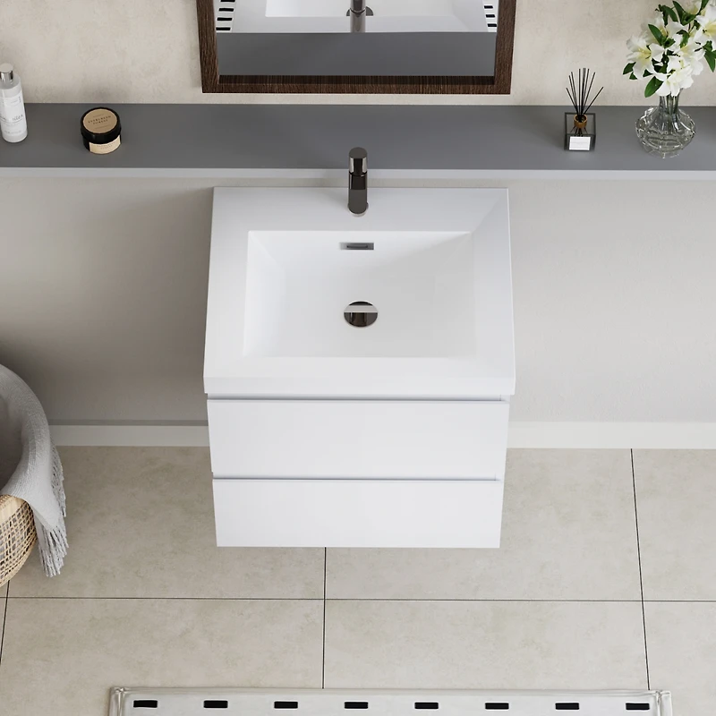 Streamdale 30" Wall-Mounted Vanity with Resin Sink & Soft-Close Drawers