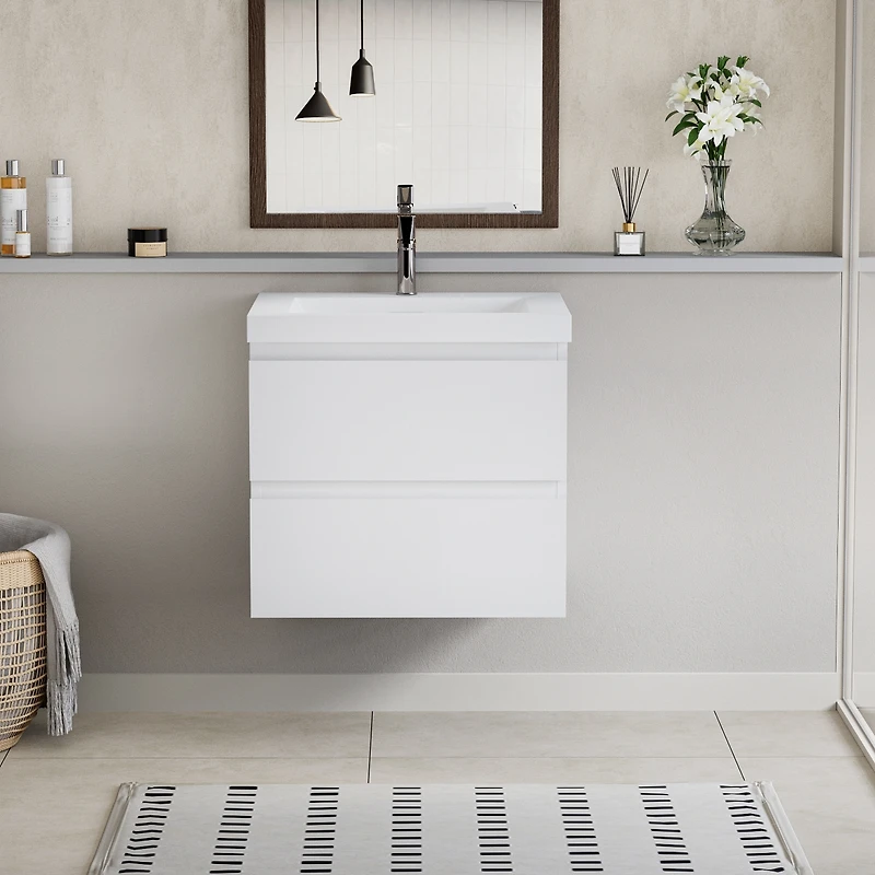 Streamdale 30" Wall-Mounted Vanity with Resin Sink & Soft-Close Drawers