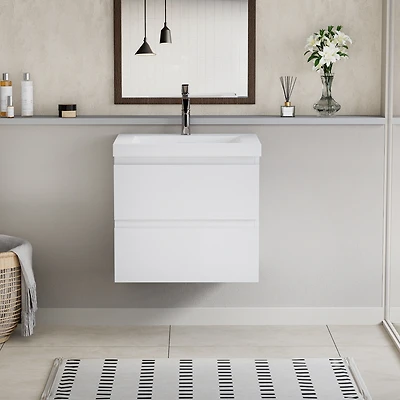 Streamdale 30" Wall-Mounted Vanity with Resin Sink & Soft-Close Drawers