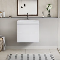 Streamdale 30" Wall-Mounted Vanity with Resin Sink & Soft-Close Drawers