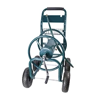 Streamdale Furniture 4-Wheel Garden Hose Reel Cart with Basket