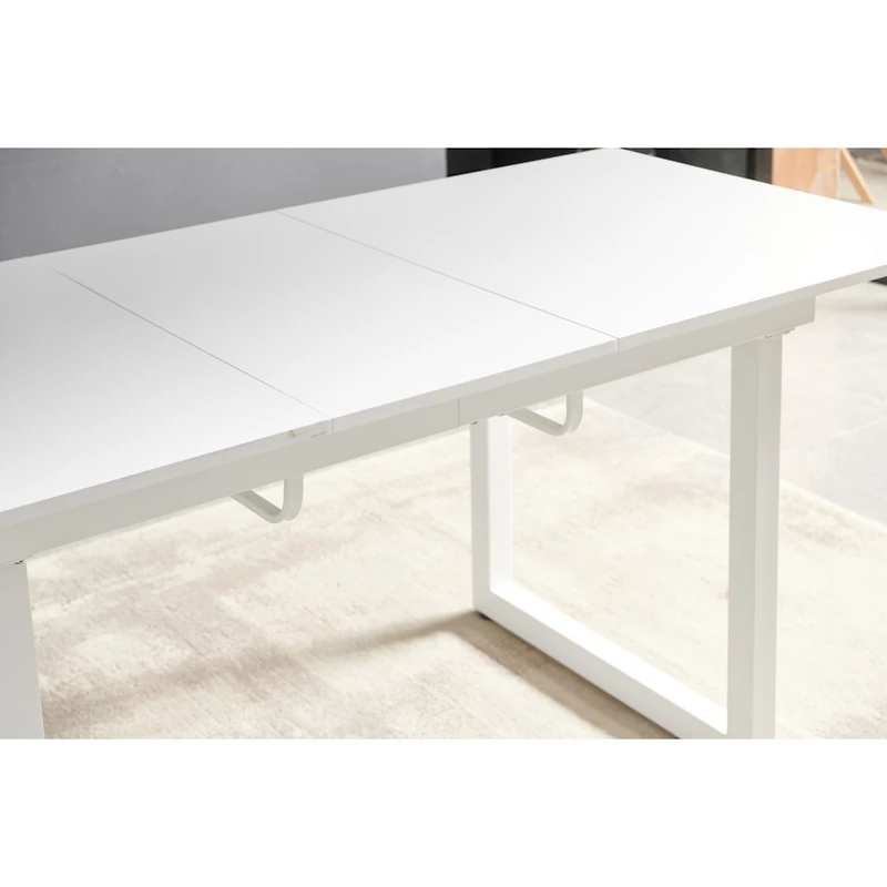 Streamdale Furniture Extendable Square Dining Table with Metal Legs (70.86" W x 31.5" D x 29.5" H)