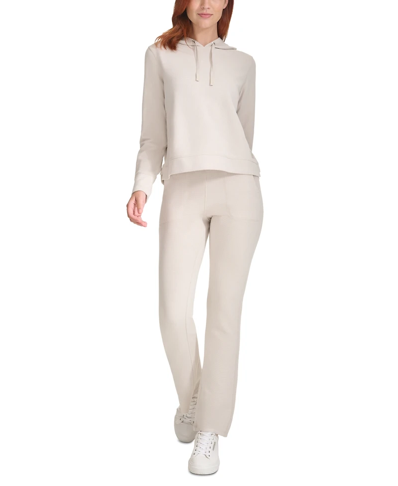 Calvin Klein Women's Tech Waffle-Knit Pullover Hoodie