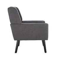 Simplie Fun Teddy Fabric Accent Chair with Black Legs