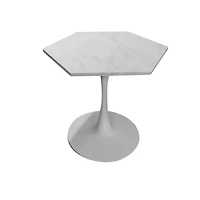 Streamdale Furniture Modern Hexagonal Coffee Table with Marble Top and Metal Base
