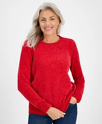 Style & Co Women's Crewneck Chenille Long-Sleeve Sweater, Created for Macy's