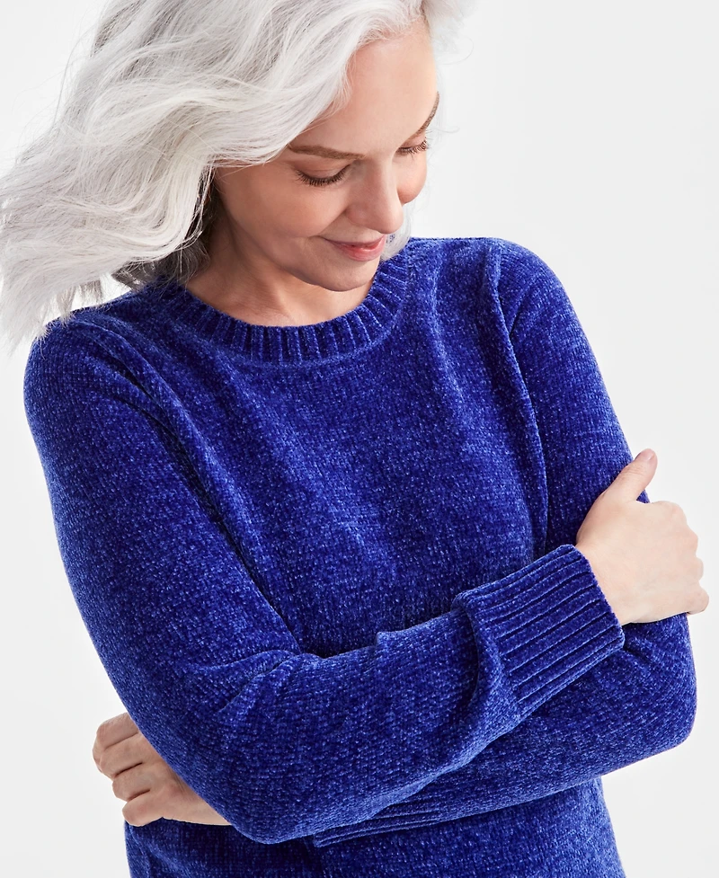 Style & Co Women's Crewneck Chenille Long-Sleeve Sweater, Created for Macy's