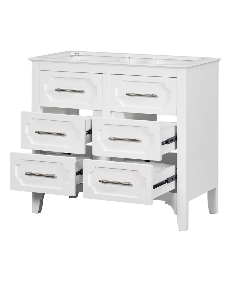 Streamdale 36'' Freestanding Bathroom Vanity with 4 Drawers, Solid Wood Frame
