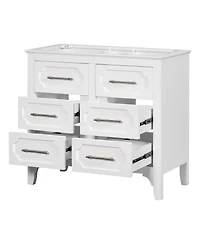 Streamdale 36'' Freestanding Bathroom Vanity with 4 Drawers, Solid Wood Frame