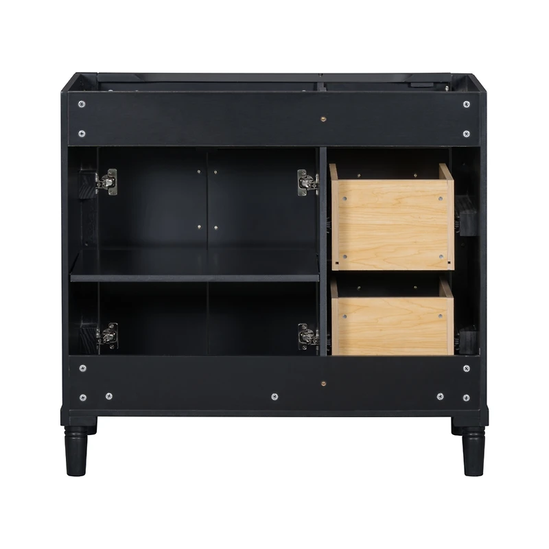 Streamdale 36" Freestanding Bathroom Vanity with Ample Storage, Solid Wood Frame