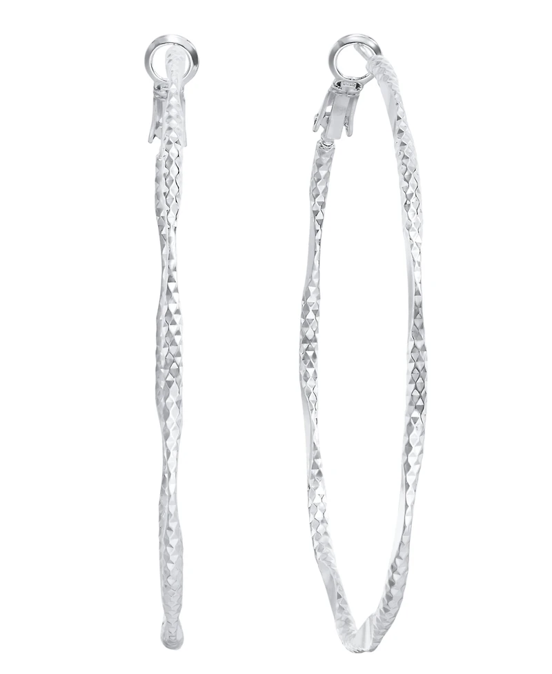 And Now This 18K Gold Plated or Silver Plated Hoop Earring