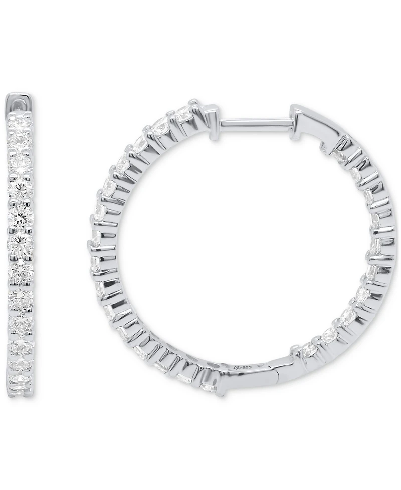 Forever Grown Diamonds Lab Grown Diamond Hoop Earrings (2 ct. t.w.) in Sterling Silver or 14K Gold-Plated Sterling Silver