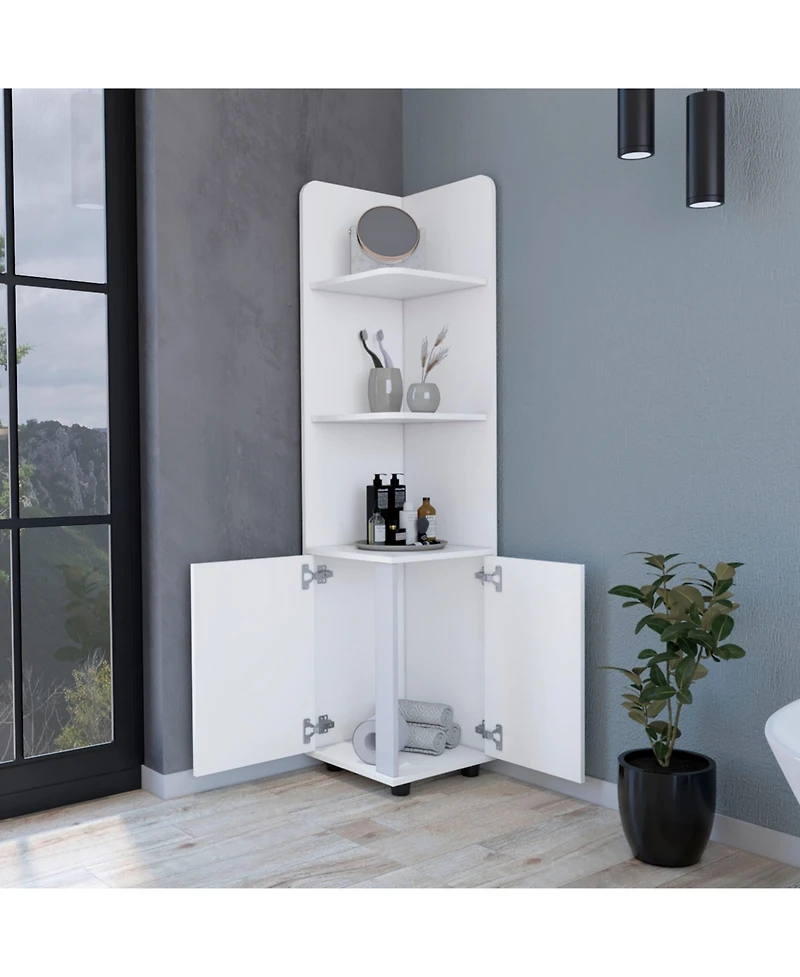 Fm Furniture Sunriver Corner Shelf with Cabinet