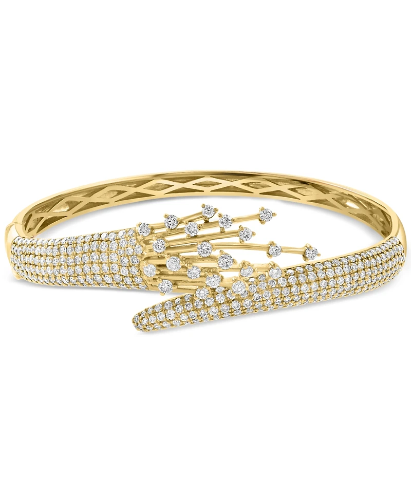 Effy Diamond Pave Flared Bangle Bracelet (4-1/8 ct. t.w.) in 14k Gold