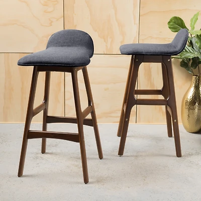 Streamdale Mid-Century Modern Upholstered Barstools (Set Of 2)