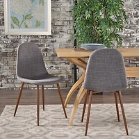 Streamdale Modern Fabric & Metal Dining Chair With Wood Finish