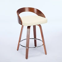 Streamdale Walnut Mid-Century (Set Of 2) with Swivel Seats (25" Counter Height)