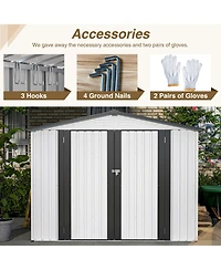 Streamdale 8 x 6 Ft All-Weather Metal Storage Shed with Lockable Doors