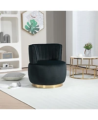 Simplie Fun 360° Swivel Velvet Barrel Accent Chair