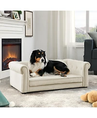 Streamdale Elevated Dog Sofa Bed for Medium and Large Dogs, Beige