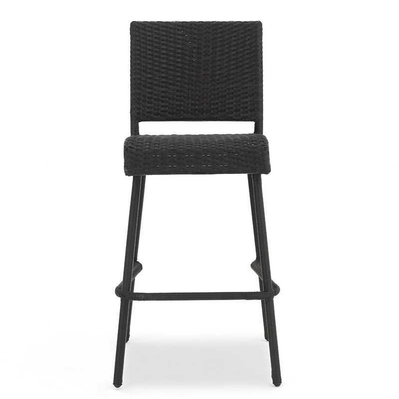 Streamdale Dark Brown Wicker Outdoor Barstools (Set Of 2)