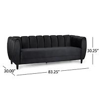 Streamdale Furniture Miranda Velvet Sofa: Modern Glam With Channel Stitching