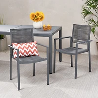 Streamdale Furniture Modern Aluminum Dining Chair With Rope Seat (Set Of 2)