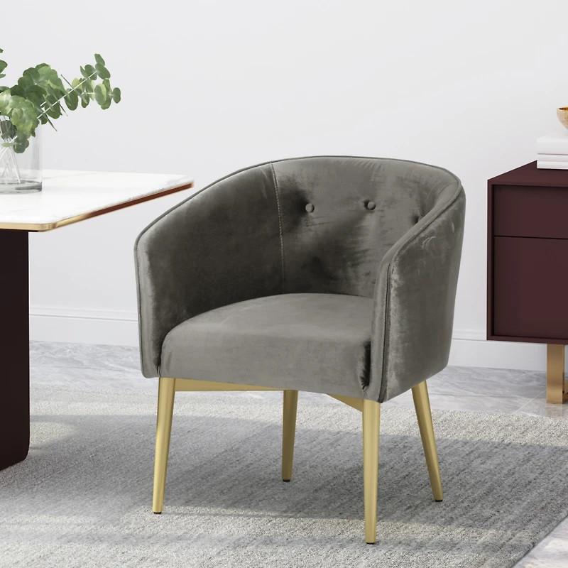 Streamdale Modern Glam Velvet Dining Chair With Button Tufting