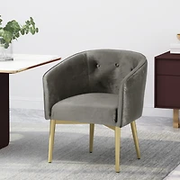 Streamdale Modern Glam Velvet Dining Chair With Button Tufting