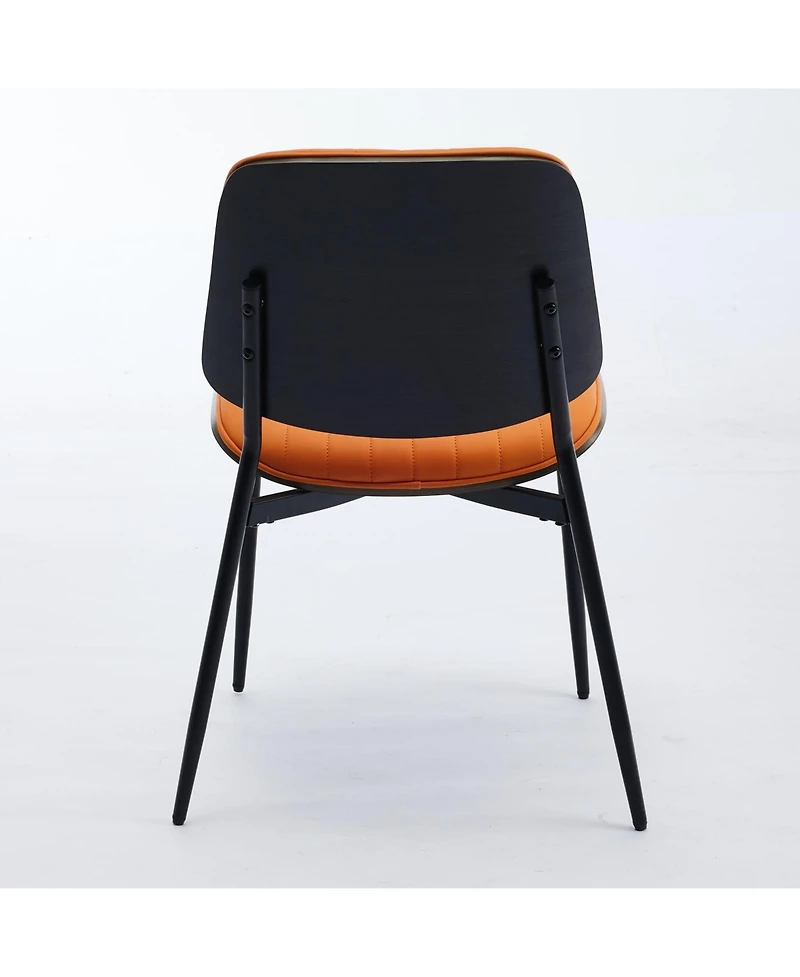 Streamdale Furniture Mid-Century Modern Faux Leather Dining Chairs (Set Of 2)