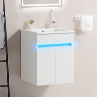 Elegant 16" Bathroom Vanity with Radar Sensing Light and Ample Storage