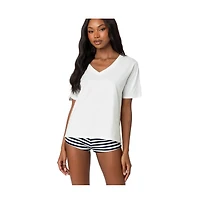 Edikted Loose fit V neck T shirt