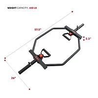Sunny Health & Fitness Strength Training Olympic Barbell Hex Bar with Swivel Handle