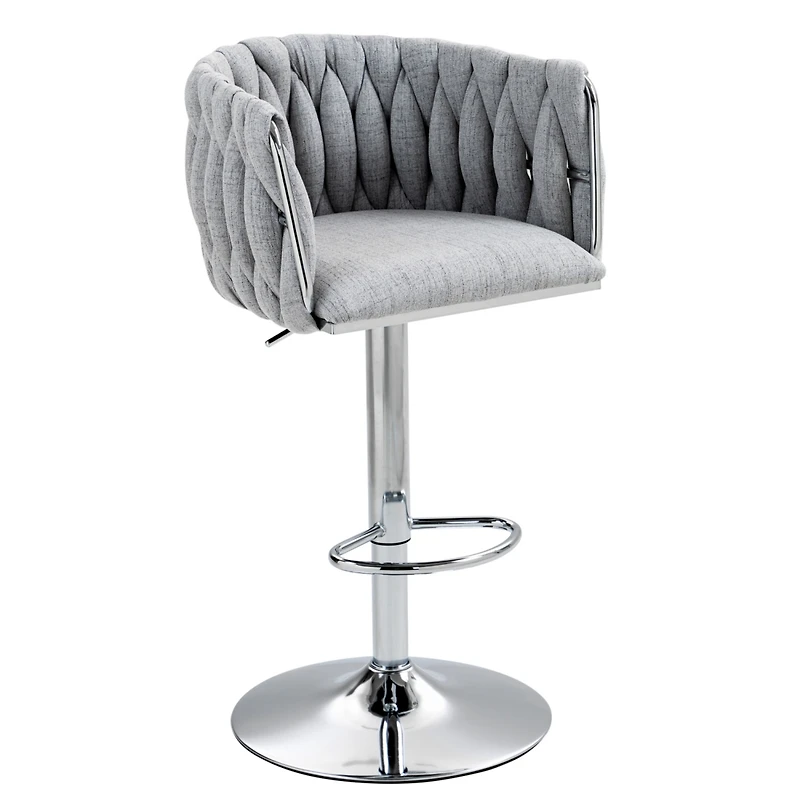 Streamdale 360 Swivel Bar Stools with Woven Back & Footrest (Set Of 2)