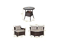 Slickblue 4 Pieces Outdoor Cushioned Rattan Furniture Set