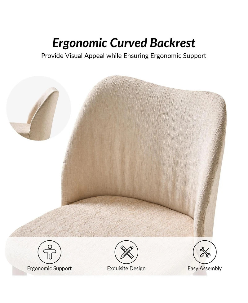 Hulala Home Melisa Dining Chair with Solid Wooden Legs,Set of 2