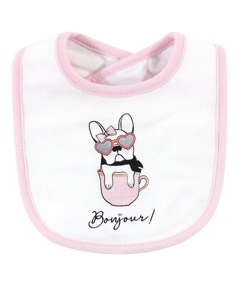 Hudson Baby Girls Five-Piece Bibs & Socks Set Essentials