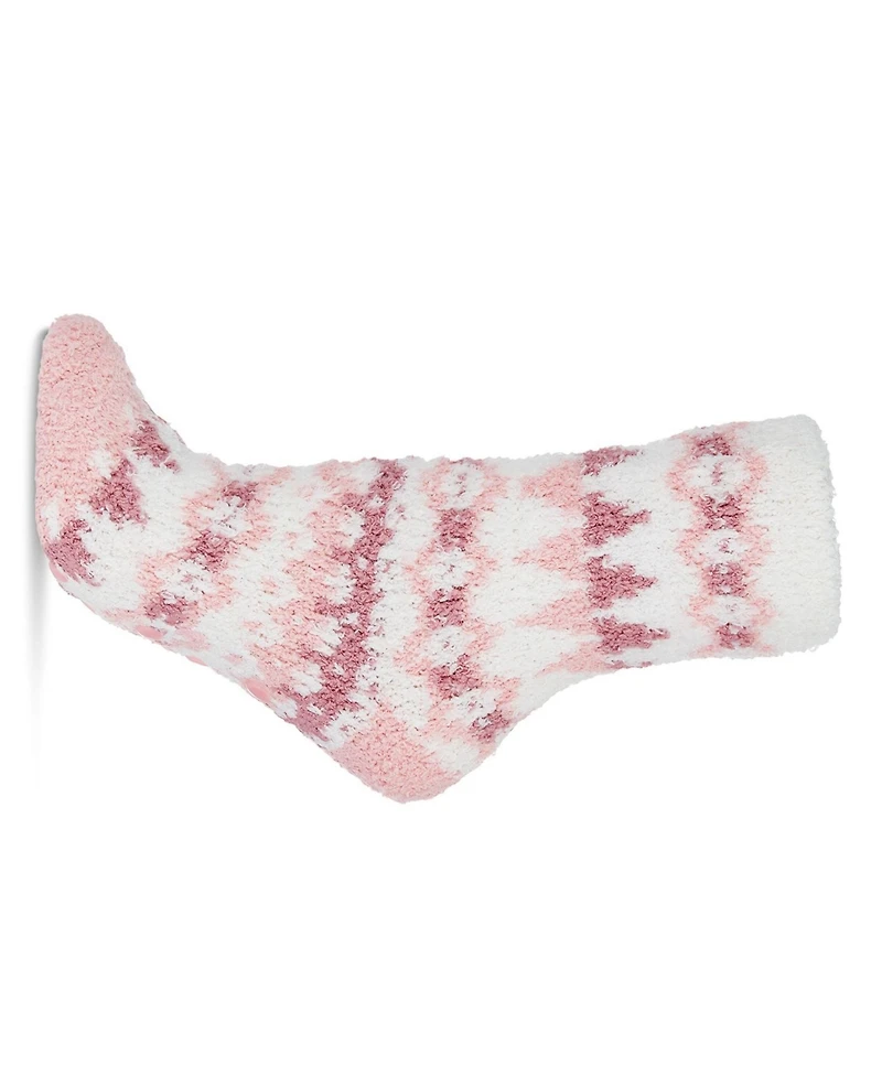 MeMoi Women's Pink Diamond Cozy Non-Skid Sock & Fleece-Lined Legging Set