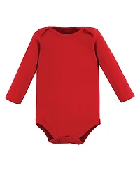 Hudson Baby Girls Cotton Long-Sleeve Bodysuits 5-Pack