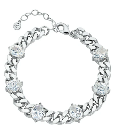 And Now This Clear Cubic Zirconia Station Bracelet