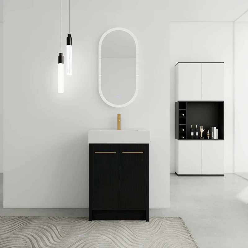 Streamdale 24" Freestanding Vanity with Resin Sink, Soft-Close Door