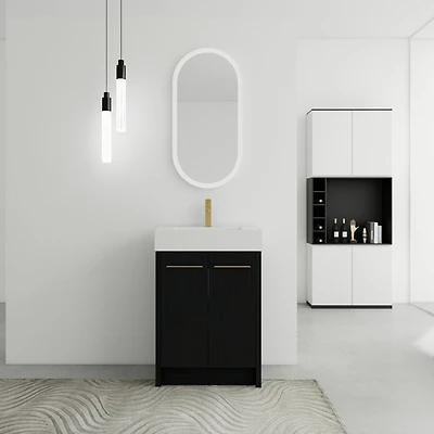 Streamdale 24" Freestanding Vanity with Resin Sink, Soft-Close Door